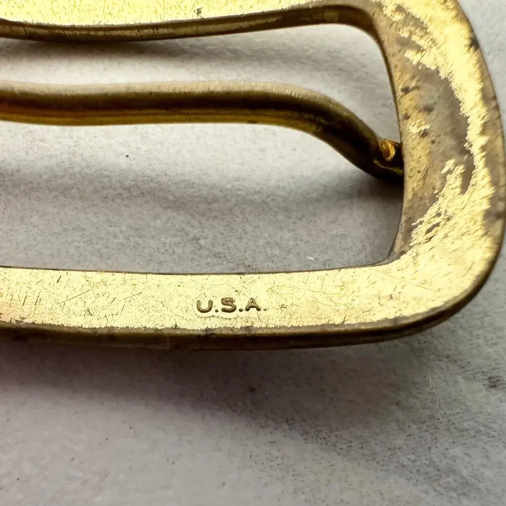 Hickok USA Vintage Small Gold Tone Simple Basic Belt Buckle
